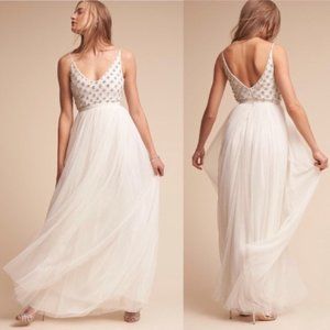 BHLDN Myra Gown by Ranna Gill NWOT White Elopement